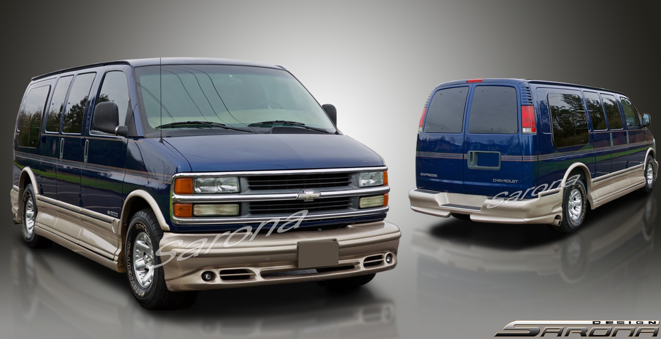 Custom Chevy Express Van  All Styles Body Kit (1996 - 2002) - $1190.00 (Part #CH-043-KT)